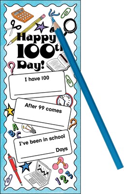 Barker Creek Celebrate 100th Day Bookmark Set, 60/Pack (LL2199)
