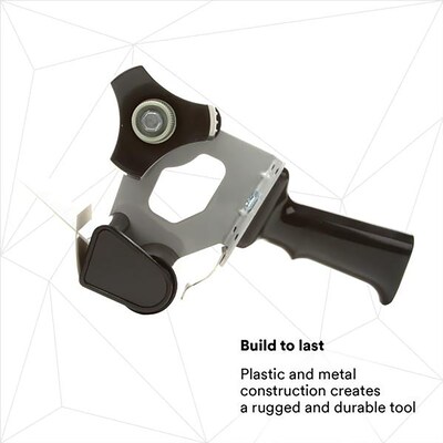 Tartan Pistol Grip 2" to 3" Handheld Packing Tape Dispenser, Black (HB903)