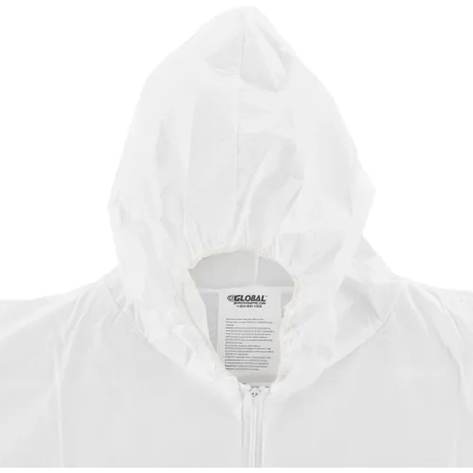 Global Industrial Disposable Microporous Coverall Elastic Hood & Boots WHT Med 25/Case (708191M)