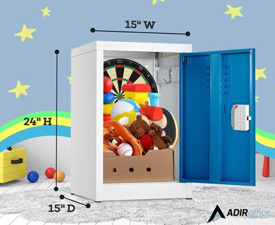 AdirOffice 24"H Single Tier Blue Storage Locker (ADI629-02-BLU-DL)