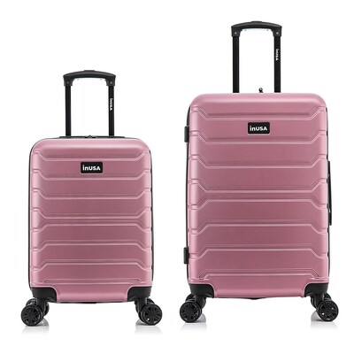 InUSA Trend 2-Piece Hardside Spinner Luggage Set, TSA Checkpoint Friendly, Rose Gold (IUTRE0SM-ROS)
