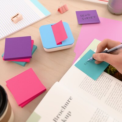 Staples Pop-up Sticky Notes, 3" x 3", Berry Blast Collection, 100 Sheets/Pad, 12 Pads/Pack (52225)