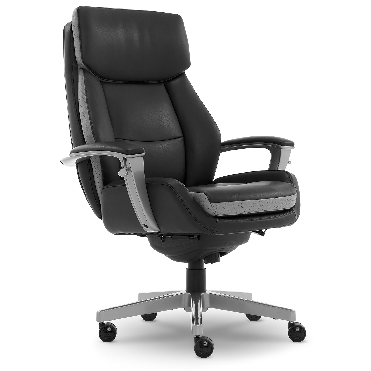 La-Z-Boy Alton Ergonomic Bonded Leather Swivel Executive Chair, Black (51544)