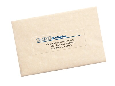 Avery Easy Peel Inkjet Address Labels, 1-1/3" x 4", Clear, 350 Labels/Pack (8662)