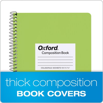 Oxford Composition Notebooks, 7.5 x 9.75, College Ruled, 80 Sheets, Assorted Colors, 4/Pack (64947