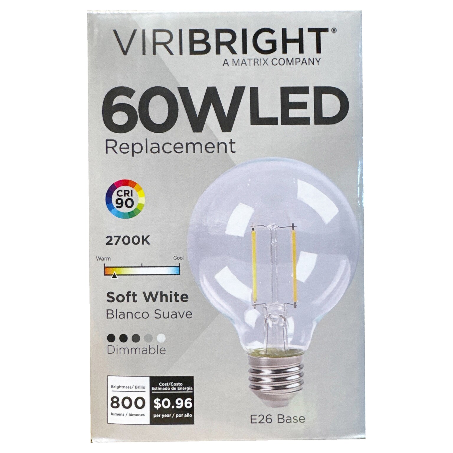 Viribright 8-Watt Soft White LED Decorative Bulb (450133)