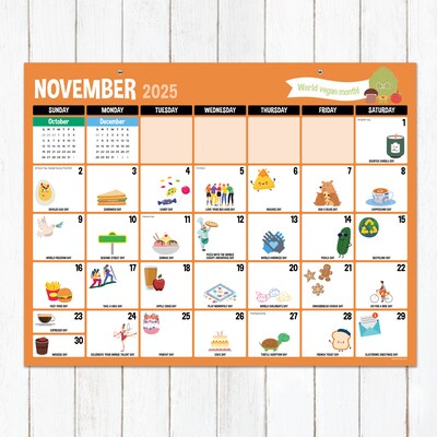 2025-2026 TF Publishing Every Day's A Holiday 22" x 17" Academic Monthly Desk Pad Calendar, Multicolored (AY26-8200)