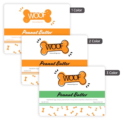 Custom Print Advertising Label, 3 x 4 Rectangle, 1 Standard Color, 1-Sided, 250 Labels/Roll