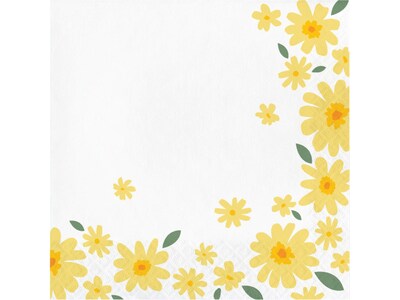 Creative Converting Sweet Daisy Party Plates and Napkins Kit, Yellow/White (DTC9128E2G)