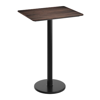 Flash Furniture Acadia Wooden Dining Table, 23.75D x 29.75W, Dark Brown/Black Base (ST2430WBRTR18B)