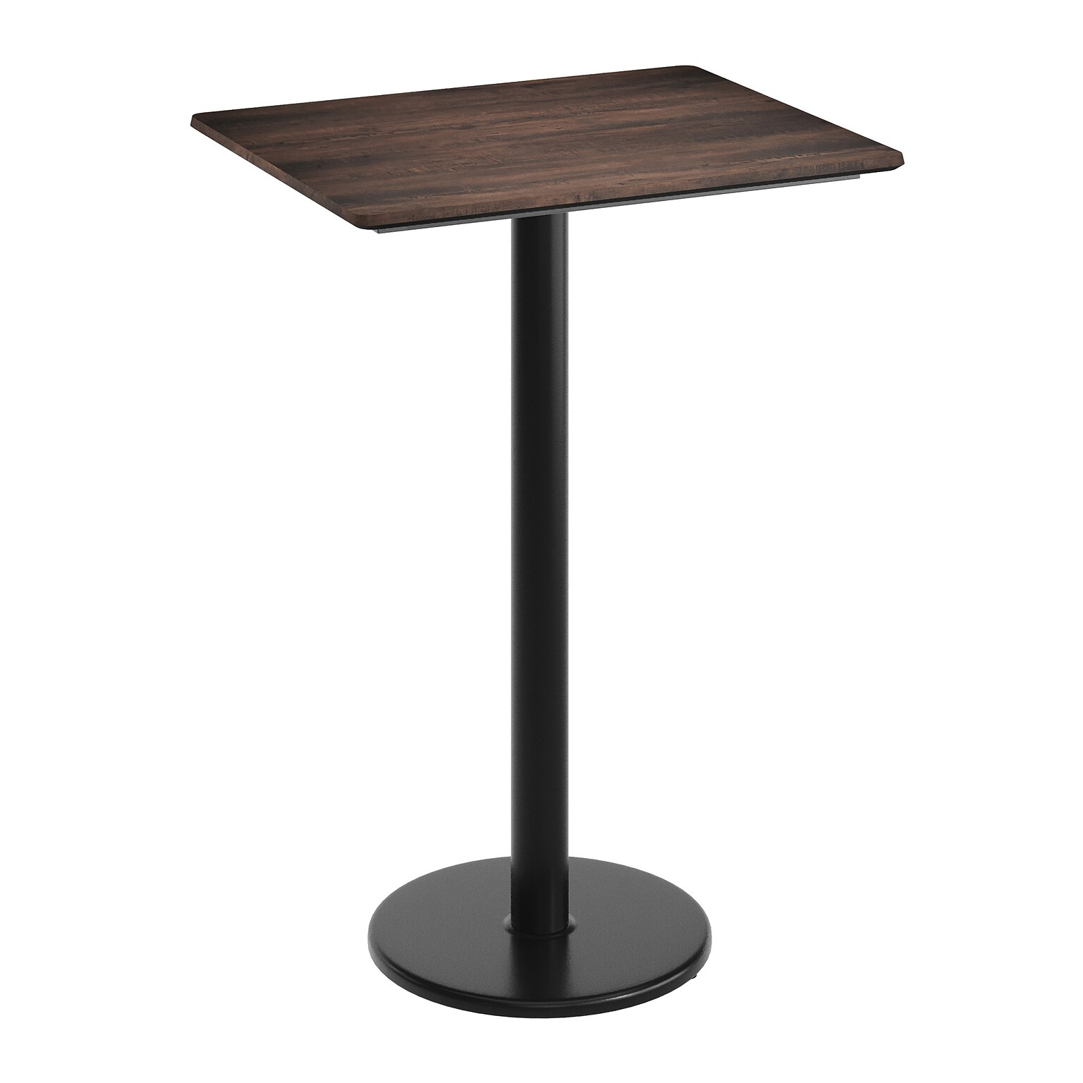 Flash Furniture Acadia Wooden Dining Table, 23.75D x 29.75W, Dark Brown/Black Base (ST2430WBRTR18B)