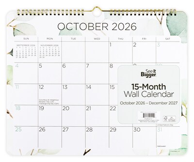 2026-2027 Overland Travelware 15 x 12 Monthly Wall Calendar (90524)