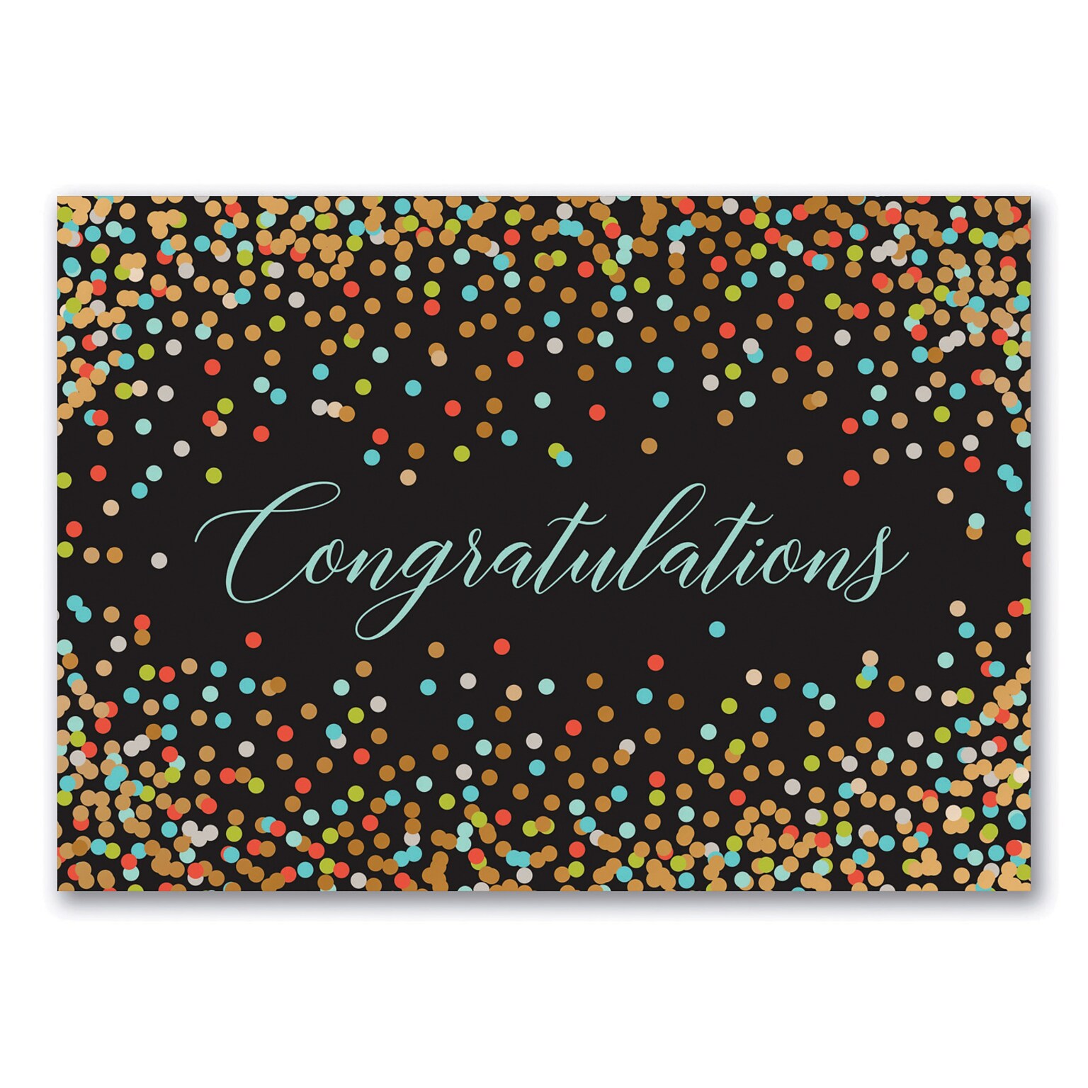Custom Confetti Festivity Cards, with Envelopes, 7 7/8 x 5 5/8 Congratulation Card, 25 Cards per Set