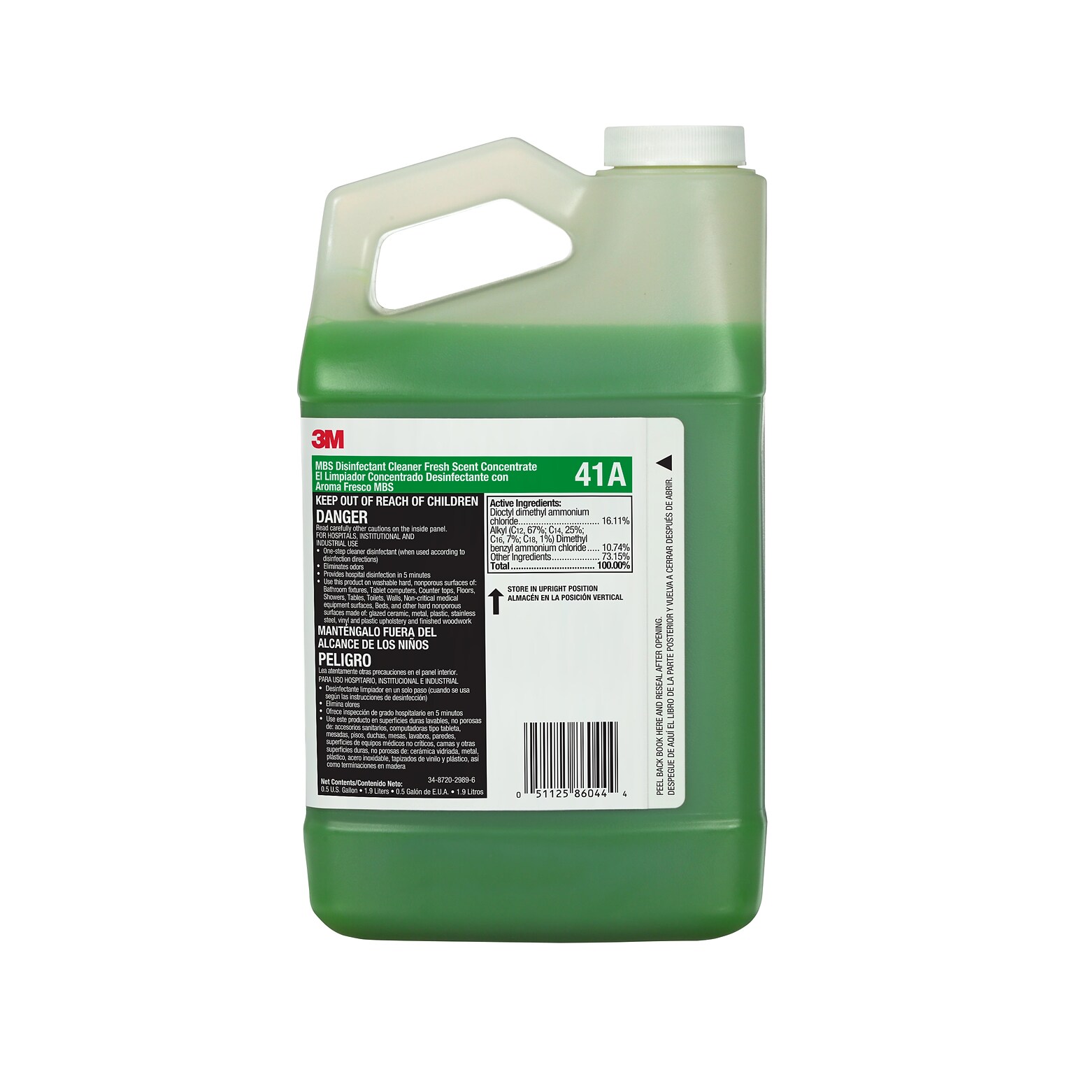 3M Bathroom Disinfectant Cleaner Concentrate 41A, 0.5 Gallon, 4/Case (41A)