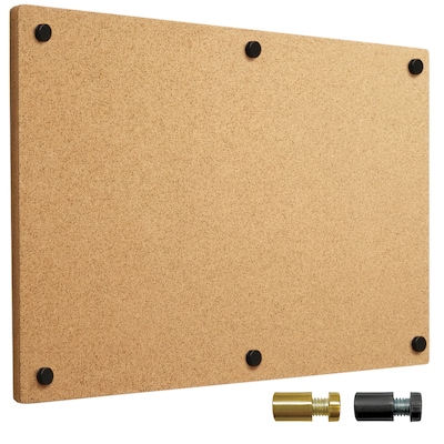 Excello Brands Cork Bulletin Board, Black and Gold Wall Posts, 36 x 42 (CRKBRD-3642-BG)