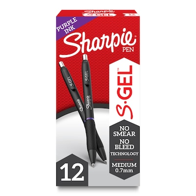 Sharpie S-Gel Retractable Gel Pen, Medium Point, Purple Ink, Dozen (2126235)