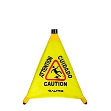 Alpine Industries Wet Floor Cone Sign, 20H, Yellow, 5/Pack (498-20-5pk)