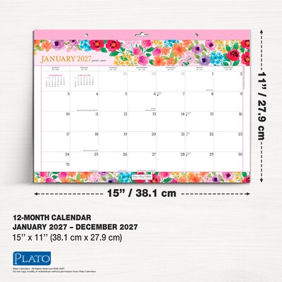 2027 BrownTrout Bonnie Marcus 15.5" x 11" Monthly Desk Pad Calendar, Assorted Colors (9798330713028)