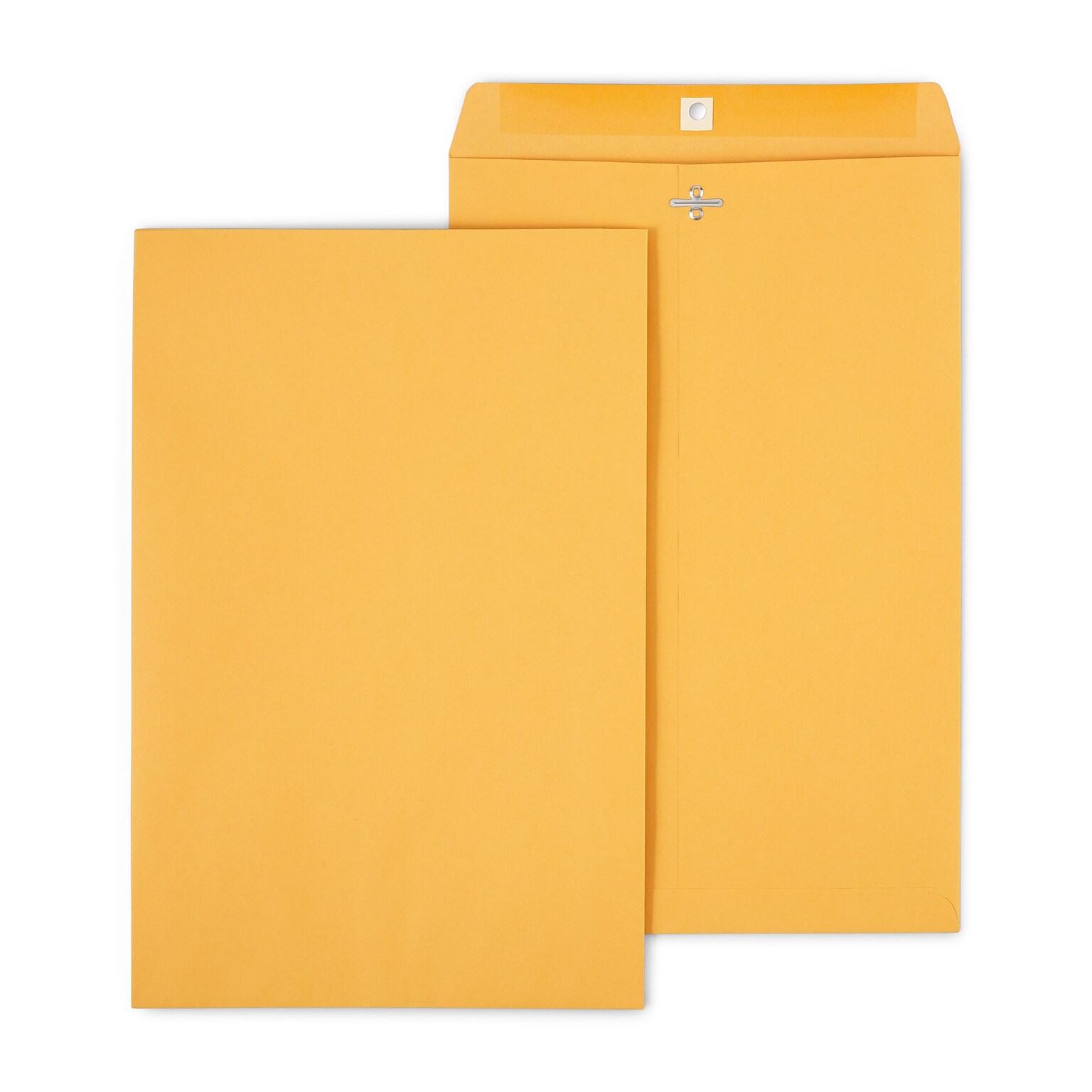 Staples Clasp & Moistenable Glue Kraft Catalog Envelopes, 10L x 15H, Brown, 100/Box (535021/19814)