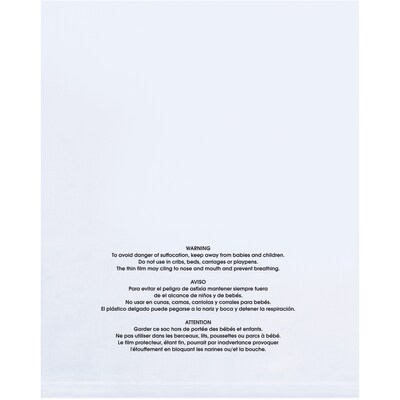 18 x 24 Layflat Poly Bags, 1 Mil, Clear, 1000/Carton (PBM18241)