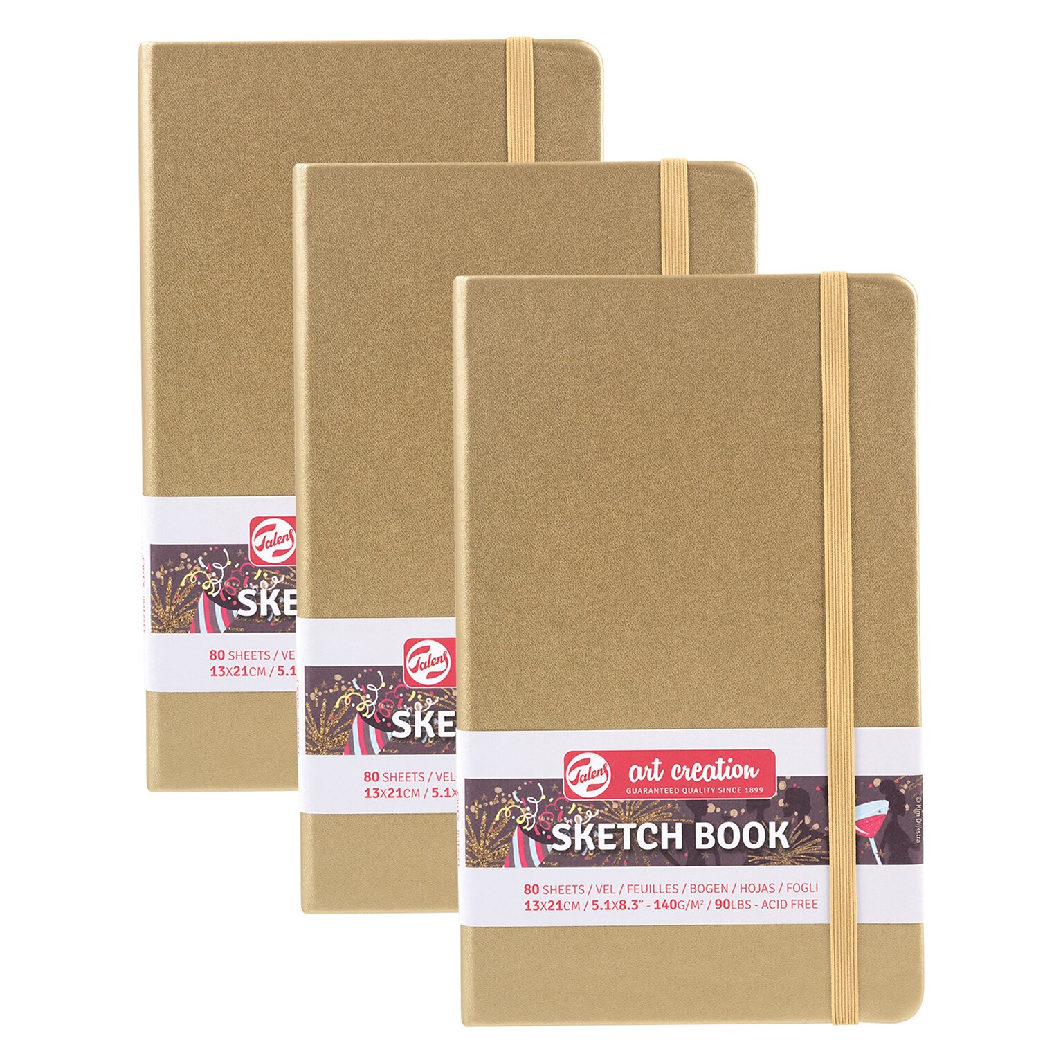 Talens Art Creation 5.1 x 8.3 Sketch Book, 80 Sheets/Book, 3/Bundle (TLN9314142M-3)