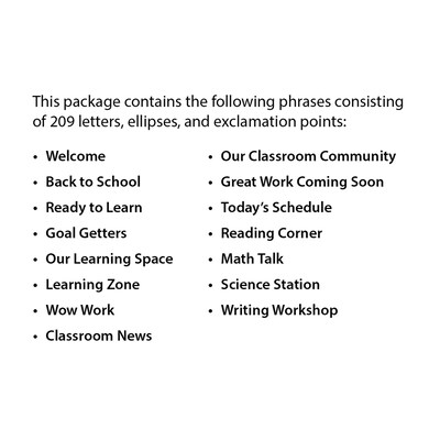 Creative Teaching Press Core Decor School Time Punch-Out Phrases Accents, 209/Set (CTP11036)