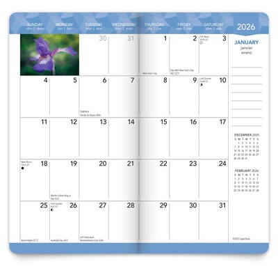 2026-2027 BrownTrout In the Garden 3.5" x 6.5" Monthly Planner (9798330703869)