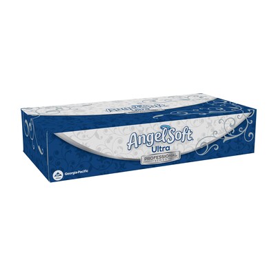 Angel Soft Ultra Professional Series Standard Facial Tissues, 2-Ply, 125 Sheets/Box, 10 Boxes/Pack (4836014)