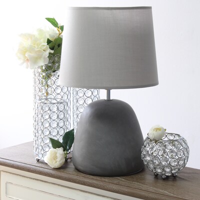 Simple Designs Round Concrete Table Lamp, Gray (LT2058-GRY)