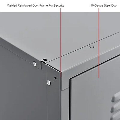 Global Industrial Infinity 1-Tier 3-Door Locker, 54"W x 18"D x 78"H, Gray (493662GY)