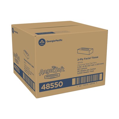 Angel Soft Professional Series Standard Facial Tissue, 2-Ply, 50 Sheets/Box, 60/Carton (48550)