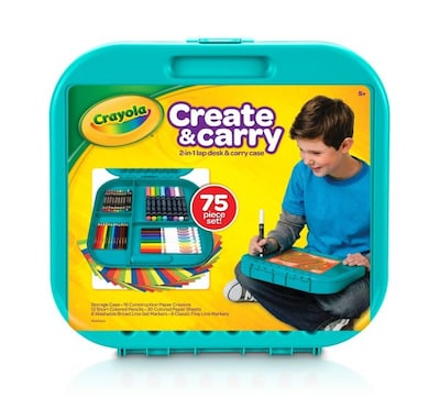 Crayola Create N' Carry 75-Piece Case, Assorted Colors (04-6814)