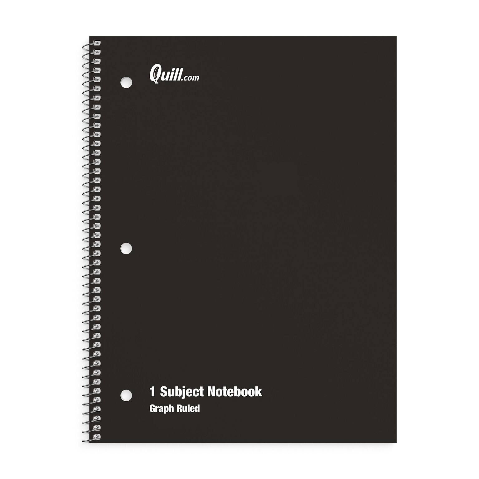 Quill Brand® 1-Subject Notebook, 8 x 10.5, Graph Ruled, 70 Sheets, Black (TR23986)