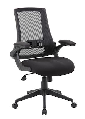 Boss Mesh Flip Arm Chair, Black (B6776-BK)