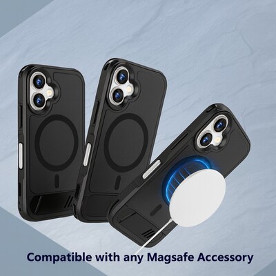 SaharaCase Venture Series MagSafe Compatible Phone Case for iPhone 17, Shock Absorbing, Scorpion Black (CP00923)