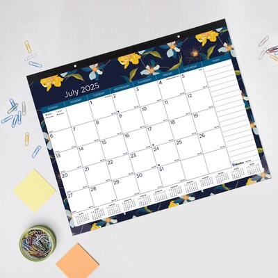 2025-2026 Blueline Colorful Blossom 22" x 17" Academic & Calendar Monthly Desk Pad Calendar, Multi (CA1716BD)