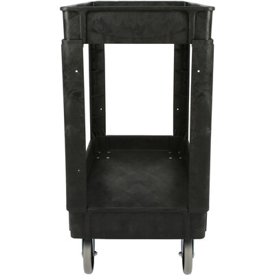 Lorell 2-Shelf Utility Cart, Black (LLR03611)