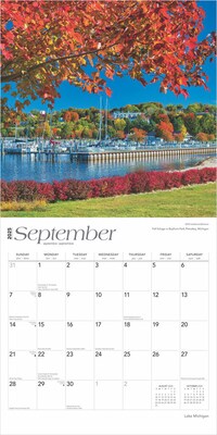 2025 BrownTrout Lake Michigan 12" x 12" Monthly Square Wall Calendar (9781975475048)