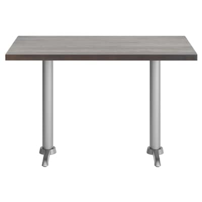 Flash Furniture Bennett Wooden Commercial Indoor Table, 48" x 30", Dark Brown Top/Silver Base (GSF3048DBT0522S)