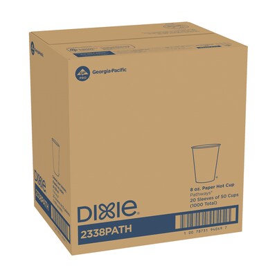 Dixie Pathways Poly Paper Hot Cups, 8 oz., White, 1000/Carton (2338PATH)