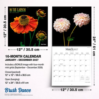 2027 BrownTrout In the Garden 12" x 12" Monthly Wall Calendar (9798330713974)