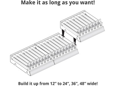 Azar 2.63" x 12" Pegboard 8-Compartment Cosmetic Tray, Clear, 2/Pack (225830-8COMP-CLR-2PK)