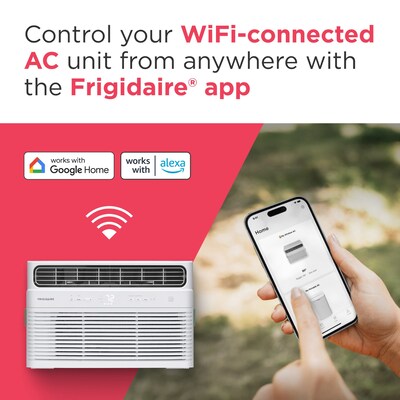 Frigidaire 115-Volt 8,000 BTU Inverter Smart Window- Mounted Air Conditioner with Remote, WiFi Enabled, White (FHWW085WE1)