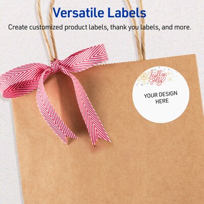 Avery Circle Multipurpose Labels, 2" Dia., White, 120/Pack (19479370430)