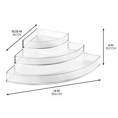 iDESIGN 3-Compartment Plastic Desk Organizer, Clear, 2 Piece (27893M2)