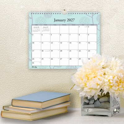 2027 Blue Sky Rue Du Flore 11" x 8.75" Monthly Wall Calendar, Green (101613-27)