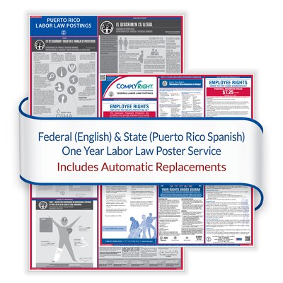 ComplyRight Federal and State (English) Labor Law 1-Year Poster Service, Puerto Rico Spanish (U1200C