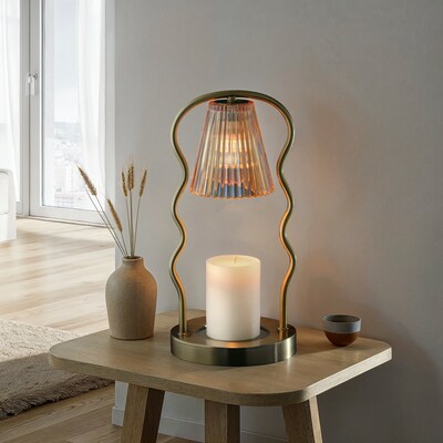 Simplee Adesso Chiara Candlewarmer 13.5" Halogen Table Lamp, Antique Brass (SL1192-21)