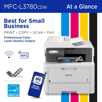 Brother MFCL3780CDW Refurbished Wireless Color All-In-One Laser Printer, Best for Home Office
