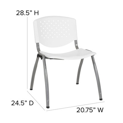 Flash Furniture HERCULES Series Plastic Stack Chair, White (RUTF01AWH)